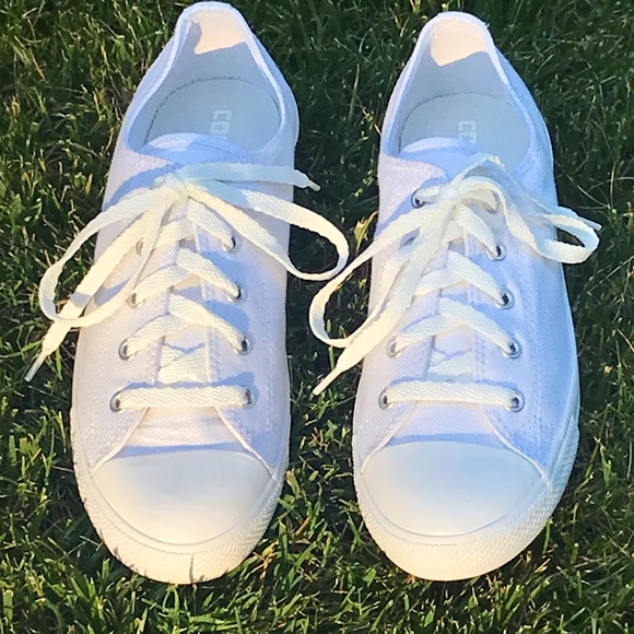 Converse Shoes - Converse All Stars White Glittery Sneakers W9 NEW